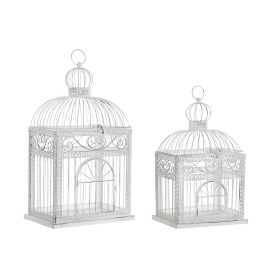 Gabbia DKD Home Decor Bianco Metallo 28 x 20 x 54 cm di DKD Home Decor, Gabbie - Rif: S3039335, Prezzo: 66,13 €, Sconto: %