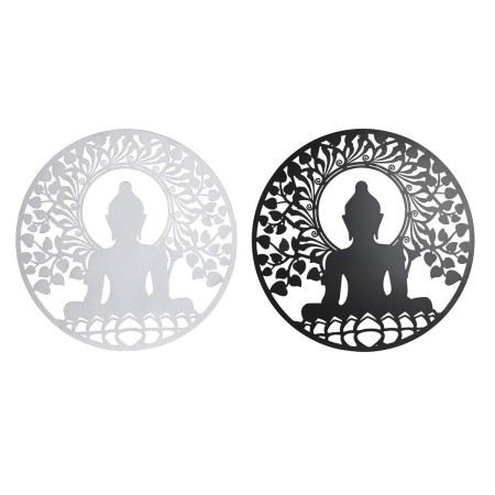 Decorazione da Parete DKD Home Decor 98 x 1 x 98 cm 100 x 1 x 100 cm Nero Buddha Bianco Orientale (2 Unità) di DKD Home Decor...