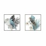 Wall Decoration DKD Home Decor 50 x 7,6 x 50 cm Black Grey Blue Parrot Tropical (2 Units) | Tienda24 - Global Online Shop Tienda24.eu