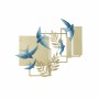 Décoration murale DKD Home Decor Bleu Doré Métal Oiseau Glamour (84,5 x 8,3 x 72,4 cm) de DKD Home Decor, Objets de décoratio...