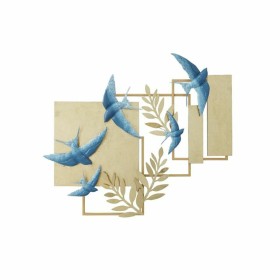 Wall Decoration DKD Home Decor Blue Golden Metal Bird Glamour (84,5 x 8,3 x 72,4 cm) by DKD Home Decor, Ornaments - Ref: S303...