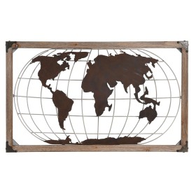 Decorative Figure DKD Home Decor Natural Metal Copper Pinewood World Map (75 x 6 x 46 cm) by DKD Home Decor, Ornaments - Ref:...