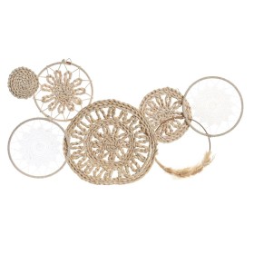 Décoration murale DKD Home Decor 79 X 7 X 41,5 CM Naturel Blanc Boho de DKD Home Decor, Objets de décoration - Réf : S3039429...