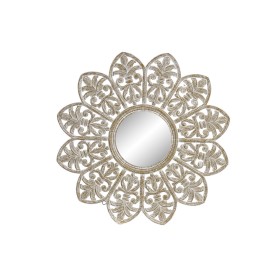 Wall mirror DKD Home Decor Flower White MDF Wood Stripped (89 x 2 x 89 cm) by DKD Home Decor, Wall-Mounted Mirrors - Ref: S30...