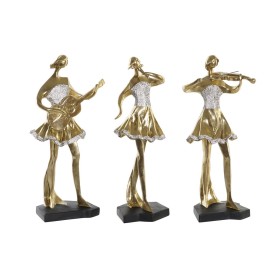 Deko-Figur DKD Home Decor Musik 20 x 12 x 41,5 cm Ballerina Gold Romantisch (3 Stück) von DKD Home Decor, Ornamente - Ref: S3...