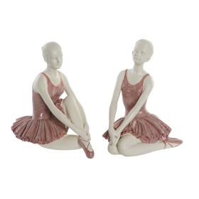 Figura Decorativa DKD Home Decor Romântico Bailarina Ballet 16 x 11 x 17 cm (2 Unidades) de DKD Home Decor, Adornos - Ref: S3...