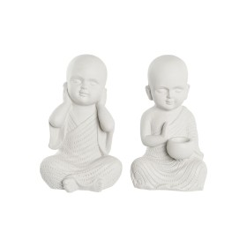 Figurine Décorative DKD Home Decor 25,5 x 19 x 39 cm Blanc Moine Oriental (2 Unités) de DKD Home Decor, Objets de décoration ...