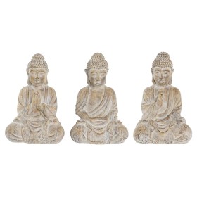 Statua Decorativa DKD Home Decor 30,5 x 24 x 45 cm Dorato Marrone Buddha Orientale (3 Pezzi) di DKD Home Decor, Soprammobili ...