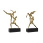 Figura Decorativa DKD Home Decor 21 x 5,5 x 25,5 cm Preto Dourado Ginasta (2 Unidades) de DKD Home Decor, Adornos - Ref: S303...