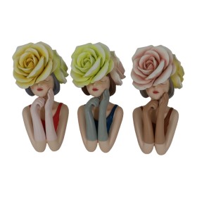 Figura Decorativa DKD Home Decor 14,5 x 11,5 x 28,7 cm Mulher Multicolor (3 Unidades) de DKD Home Decor, Adornos - Ref: S3039...