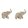 Figura Decorativa DKD Home Decor 22,7 x 11 x 20,8 cm Elefante Beige Dorado Colonial (2 Unidades) de DKD Home Decor, Adornos -...