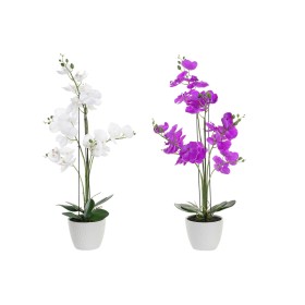 Deko-Blumen DKD Home Decor 44 x 27 x 77 cm Lila Weiß grün Orchidee (2 Stück) von DKD Home Decor, Blumen - Ref: S3039838, Prei...