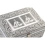 Box-Schmuckkästchen DKD Home Decor 17,5 x 13 x 8 cm Silberfarben Holz Aluminium grün von DKD Home Decor, Schmuckaufbewahrung ...