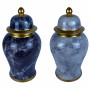 Potiche DKD Home Decor 22 x 22 x 42 cm 22 x 22 x 44 cm Porcelaine Bleu Doré Marbre Moderne (2 Unités) de DKD Home Decor, Vase...