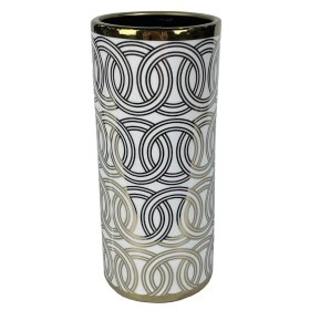 Jarrón DKD Home Decor Porcelana Dorado Blanco Oriental 13 x 13 x 36 cm de DKD Home Decor, Jarrones - Ref: S3039999, Precio: 3...