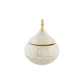 Tibor DKD Home Decor Blanco Dorado Porcelana Oriental Cromado 18 x 18 x 22 cm de DKD Home Decor, Jarrones - Ref: S3040002, Pr...