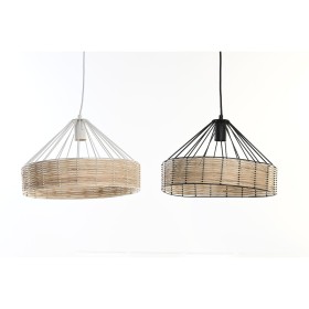 Ceiling Light DKD Home Decor 35 x 35 x 22 cm Black Metal Rattan 50 W (2 Units) by DKD Home Decor, Ceiling Lights - Ref: S3040...