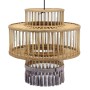 Lampadario DKD Home Decor Marrone Beige 50 W Frange Città 220 V 45 x 45 x 46 cm di DKD Home Decor, Lampade a sospensione - Ri...