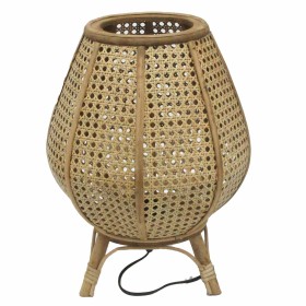 Lâmpada de mesa DKD Home Decor Castanho Rotim 50 W (29 x 29 x 40 cm) de DKD Home Decor, Candeeiros de mesa e de cabeceira - R...