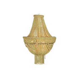 Lampadario DKD Home Decor Giallo Marrone Metallo Legno MDF 40 W 50 x 50 x 73 cm di DKD Home Decor, Plafoniere - Rif: S3040202...