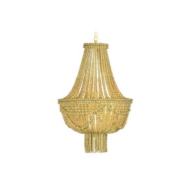 Ceiling Light DKD Home Decor Metal Brown Yellow 40 W MDF Wood (40 x 40 x 60 cm) by DKD Home Decor, Ceiling Lights - Ref: S304...