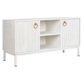 Meubles de télévision DKD Home Decor Doré Métal Blanc Bois de manguier 120 x 40 x 60 cm de DKD Home Decor, Tables et supports...