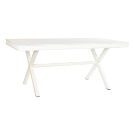 Mesa de Jantar DKD Home Decor Branco Metal Madeira de mangueira 180 x 90 x 76 cm de DKD Home Decor, Jogos de móveis - Ref: S3...