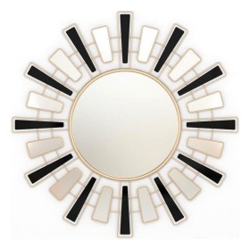 Wall mirror DKD Home Decor Black Golden Metal Crystal 80 x 2 x 80 cm by DKD Home Decor, Wall-Mounted Mirrors - Ref: S3040539,...