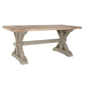 Dining Table Home ESPRIT White Grey Natural Metal 150 x 85 x 75 cm | Tienda24 - Global Online Shop Tienda24.eu