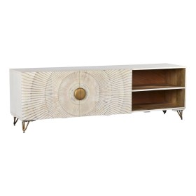 Mobile TV DKD Home Decor Bianco Nero Metallo Legno di mango 160 x 40 x 50 cm di DKD Home Decor, Tavoli e porta TV - Rif: S304...