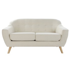 Sofá de 2 Lugares DKD Home Decor Creme Natural Madeira da borracha Plástico Moderno Scandi 146 x 84 x 82 cm de DKD Home Decor...