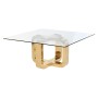 Table Basse DKD Home Decor Doré Acier Verre trempé 100 x 100 x 45 cm de DKD Home Decor, Tables - Réf : S3040671, Prix : 430,1...