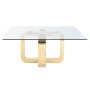 Table Basse DKD Home Decor Doré Acier Verre trempé 100 x 100 x 45 cm de DKD Home Decor, Tables - Réf : S3040671, Prix : 430,1...