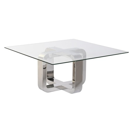 Table Basse DKD Home Decor Argenté Acier Aluminium Verre trempé 100 x 100 x 45 cm de DKD Home Decor, Tables - Réf : S3040672,...