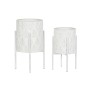 Set de Maceteros DKD Home Decor Metal Blanco Shabby Chic (31 x 31 x 58 cm) de DKD Home Decor, Maceteros - Ref: S3040790, Prec...