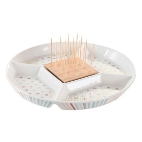 Plateau apéritif DKD Home Decor 23,5 x 23,5 x 3 cm Multicouleur Grès de DKD Home Decor, Plats et plateaux - Réf : S3041107, P...