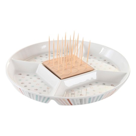 Snack tray DKD Home Decor 23,5 x 23,5 x 3 cm Multicolour Stoneware | Tienda24 - Global Online Shop Tienda24.eu