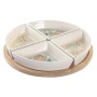 Bandeja de Aperitivos DKD Home Decor 21,5 x 21,5 x 1 cm Beige Blanco Gres Tradicional de DKD Home Decor, Platos y fuentes - R...