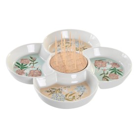 bandeja de aperitivos Home ESPRIT Castanho Preto Catanho escuro Marrom claro Colonial 30 x 30 x 5 cm (3 Unidades) | Tienda24 - Global Online Shop Tienda24.eu