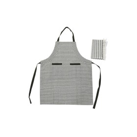 Apron with Pocket DKD Home Decor 70 x 1 x 85 cm Grey Cotton White Green by DKD Home Decor, Aprons - Ref: S3041169, Price: 9,4...