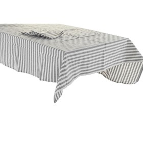 Tablecloth and napkins DKD Home Decor 150 x 150 x 0,5 cm Grey White Green by DKD Home Decor, Tablecloths - Ref: S3041171, Pri...