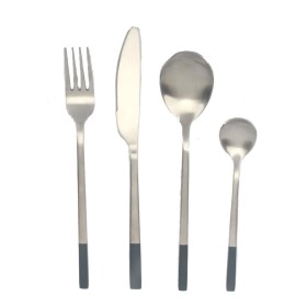 Cutlery DKD Home Decor Blue Silver Black Stainless steel 16 Pieces by DKD Home Decor, Cutlery sets - Ref: S3041178, Price: 31...