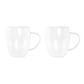 Ensemble de tasses à café DKD Home Decor Transparent Verre Verre Borosilicaté 350 ml de DKD Home Decor, Tasses - Réf : S30412...