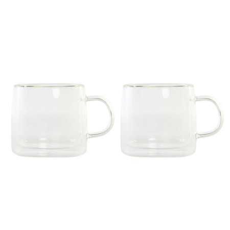 Juego de Tazas de Café DKD Home Decor Transparente Cristal Vidrio de Borosilicato 260 ml de DKD Home Decor, Tazas - Ref: S304...