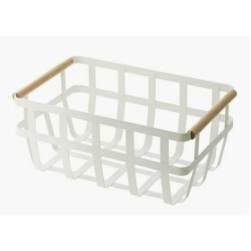 Multi-purpose basket DKD Home Decor White Natural Metal Pinewood 36 x 22 x 15,5 cm by DKD Home Decor, Shelves and supports - ...