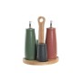 Condiment Set DKD Home Decor 19 x 16 x 22,5 cm Natural Pink Rubber wood White Green Stoneware by DKD Home Decor, Dispensers f...