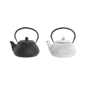 Teapot DKD Home Decor Black Stainless steel White (2 Units) by DKD Home Decor, Tea and coffee sets - Ref: S3041341, Price: 62...