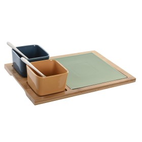 Snack tray DKD Home Decor Light brown Natural Heart Tropical 35 x 24 x 4 cm | Tienda24 - Global Online Shop Tienda24.eu