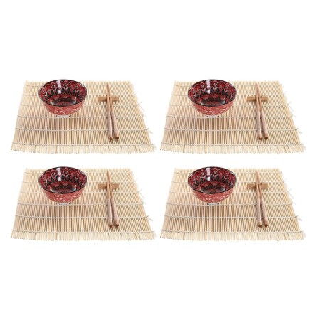 Set de sushi DKD Home Decor 14,5 x 14,5 x 31 cm Fuchsia Mandala Grès Oriental (16 Pièces) de DKD Home Decor, Plats et plateau...