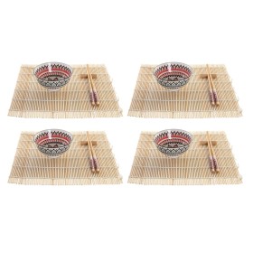 Set de sushi DKD Home Decor 14,5 x 14,5 x 31 cm Multicouleur Mandala Grès Oriental (16 Pièces) de DKD Home Decor, Plats et pl...